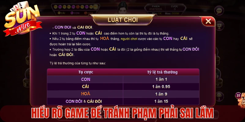 Hiểu rõ game để tránh phạm phải sai lầm
