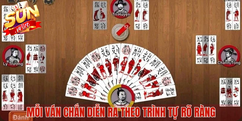 Mỗi ván Chắn diễn ra theo trình tự rõ ràng