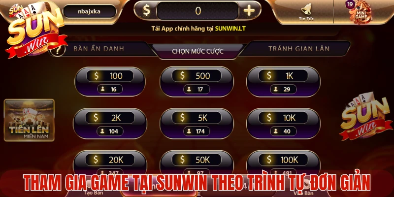 Tham gia game tại Sunwin theo trình tự đơn giản